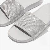 FitFlop iQUSHION Womens Embellished Sliders Soft Grey