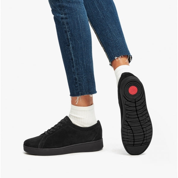 FitFlop RALLY Womens Suede Trainers All Black
