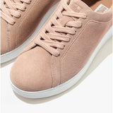 FitFlop RALLY Womens Suede Trainers Beige Buff
