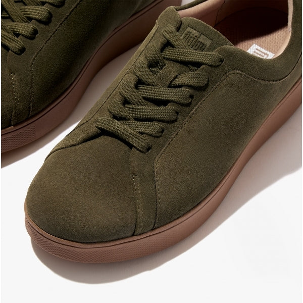 FitFlop RALLY Womens Suede Trainers Mossy