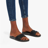 FitFlop iQUSHION Womens Multi-Strap Sliders All Black