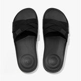 FitFlop iQUSHION Womens Multi-Strap Sliders All Black