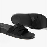 FitFlop iQUSHION Womens Multi-Strap Sliders All Black