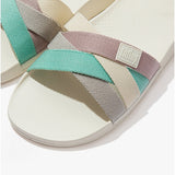FitFlop iQUSHION Womens Multi-Strap Sliders Cream Mix