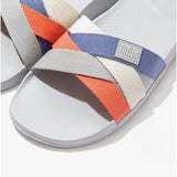 FitFlop iQUSHION Womens Multi-Strap Sliders Soft Grey Mix