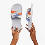 FitFlop iQUSHION Womens Multi-Strap Sliders Soft Grey Mix