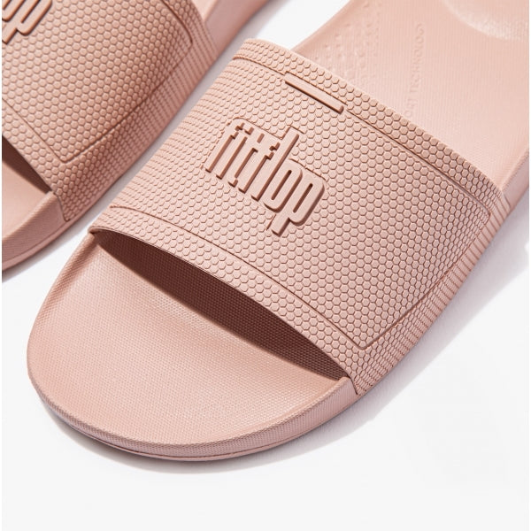 FitFlop iQUSHION Womens Rubber Pool Sliders Beige