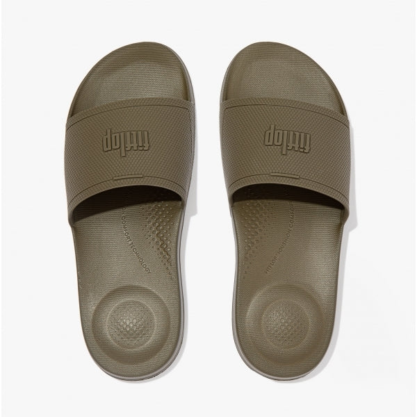 FitFlop iQUSHION Mens Pool Sliders Mossy