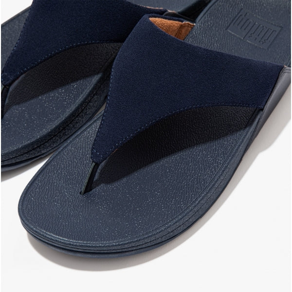 FitFlop LULU Womens Suede Toe-Post Sandals Midnight Navy
