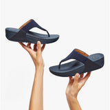 FitFlop LULU Womens Suede Toe-Post Sandals Midnight Navy