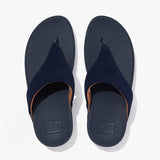 FitFlop LULU Womens Suede Toe-Post Sandals Midnight Navy
