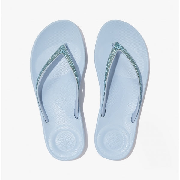 FitFlop iQUSHION SPARKLE Womens Flip-Flops Sky Blue