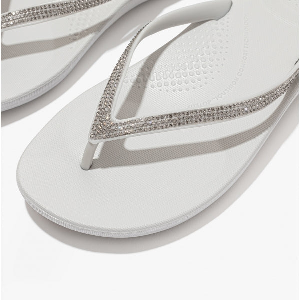 FitFlop iQUSHION SPARKLE Womens Flip-Flops Soft Grey