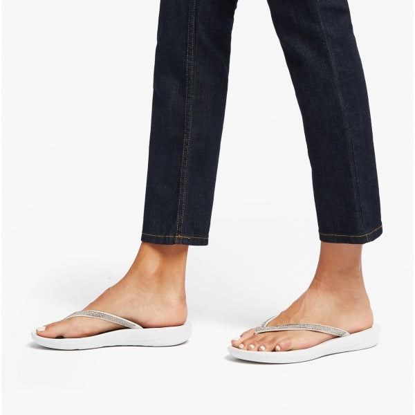 FitFlop iQUSHION SPARKLE Womens Flip-Flops Soft Grey