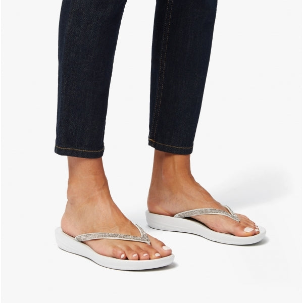 FitFlop iQUSHION SPARKLE Womens Flip-Flops Soft Grey