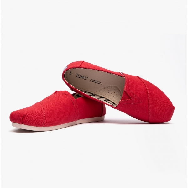 TOMS ALPARGATA Womens Cotton Espadrille Red