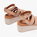 FitFlop ELOISE Womens Espadrille Strappy Wedge Sandals Beige