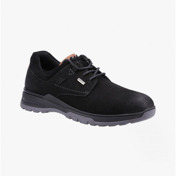Hush Puppies PELE Mens Leather Shoes Black Nubuck