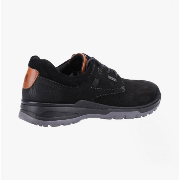 Hush Puppies PELE Mens Leather Shoes Black Nubuck