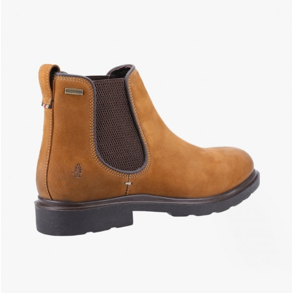 Hush Puppies PRESTON Mens Leather Chelsea Boots Tan Nubuck