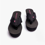 Rocket Dog DIVER WEBBING Womens Textile Wedge Flip Flops Black