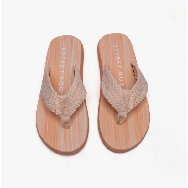 Rocket Dog ADIOS Womens Webbing Flip-Flops Double Cream