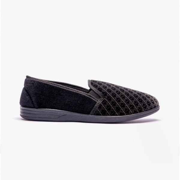 Zedzzz KEVIN Mens Full Slippers Black