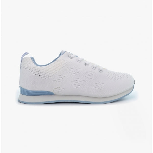 DEK CURVE Womens Lace Up Bowls Trainers White