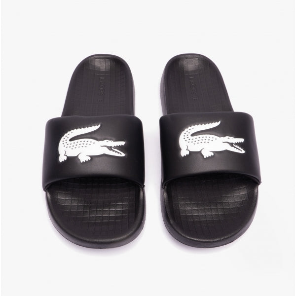 Lacoste CROCO Womens Logo Sliders Black/White