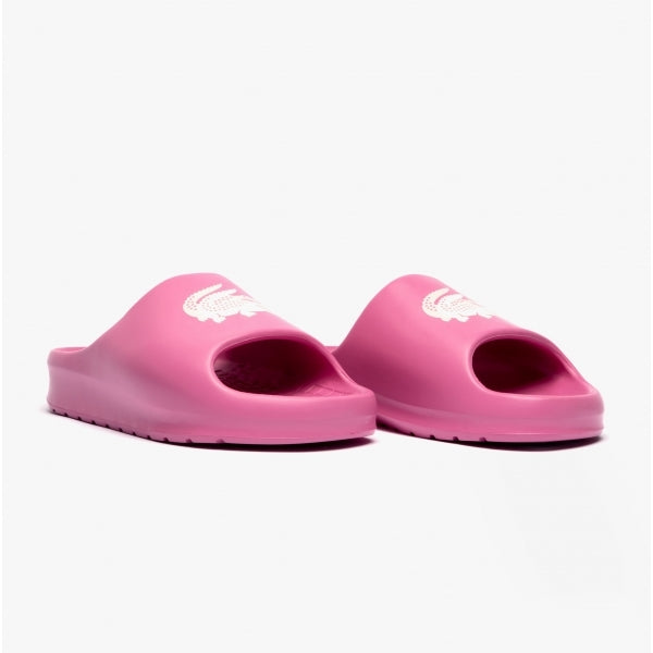 Lacoste CROCO 2.0 Womens Cushioned Sliders Pink/Off White