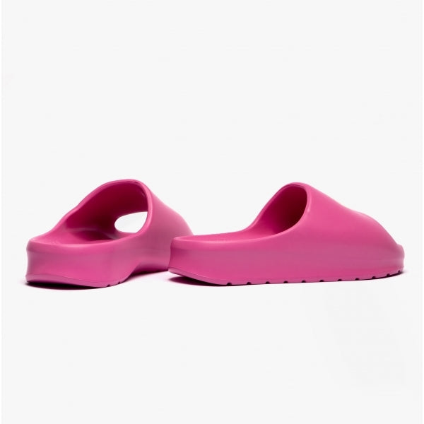 Lacoste CROCO 2.0 Womens Cushioned Sliders Pink/Off White