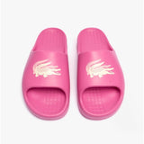 Lacoste CROCO 2.0 Womens Cushioned Sliders Pink/Off White