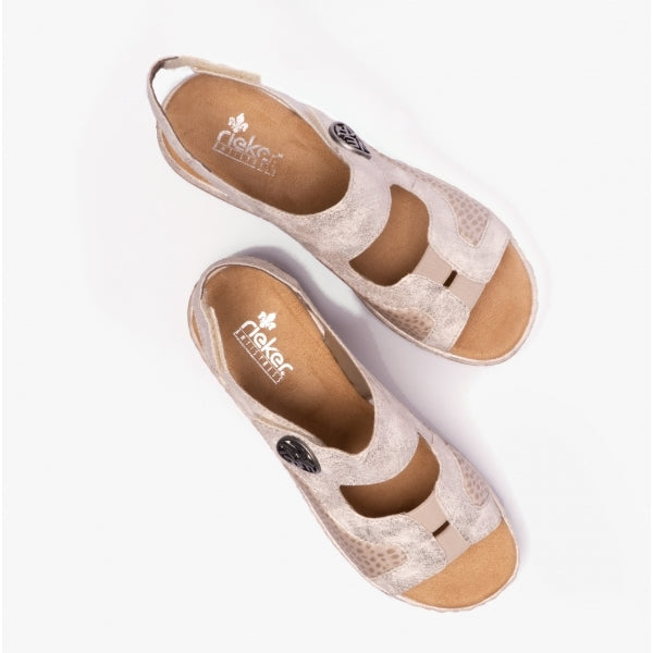 Rieker 65989-90 Womens Sandals Beige