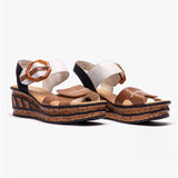 Rieker 68176-64 Womens Sandals Beige Multi