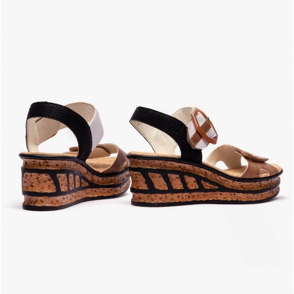 Rieker 68176-64 Womens Sandals Beige Multi