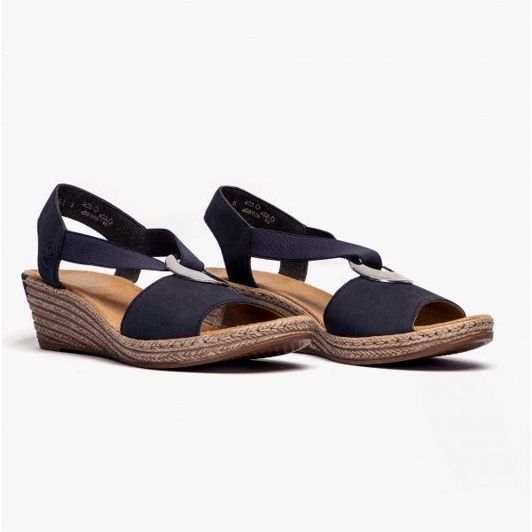 Rieker 624H6-14 Womens Heel Shoes Blue