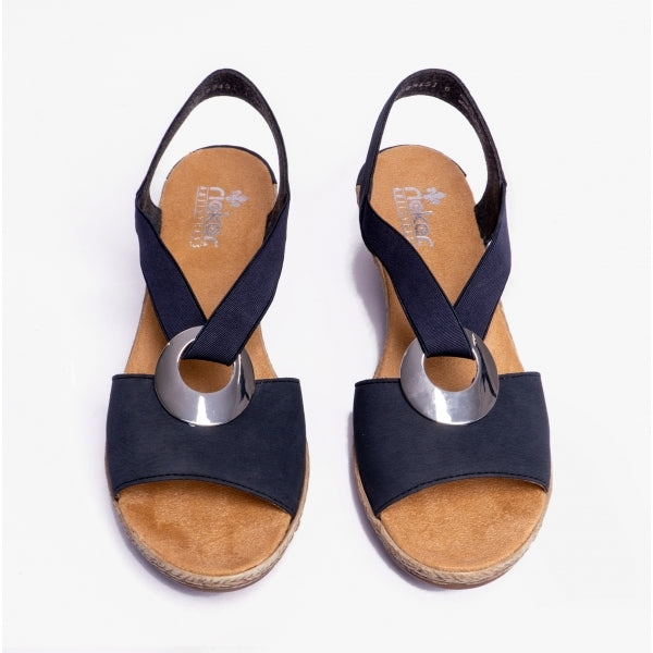 Rieker 624H6-14 Womens Heel Shoes Blue