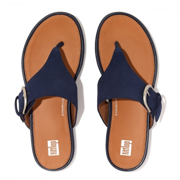 FitFlop GRACIE Womens Suede Toe-Post Sandals Midnight Navy