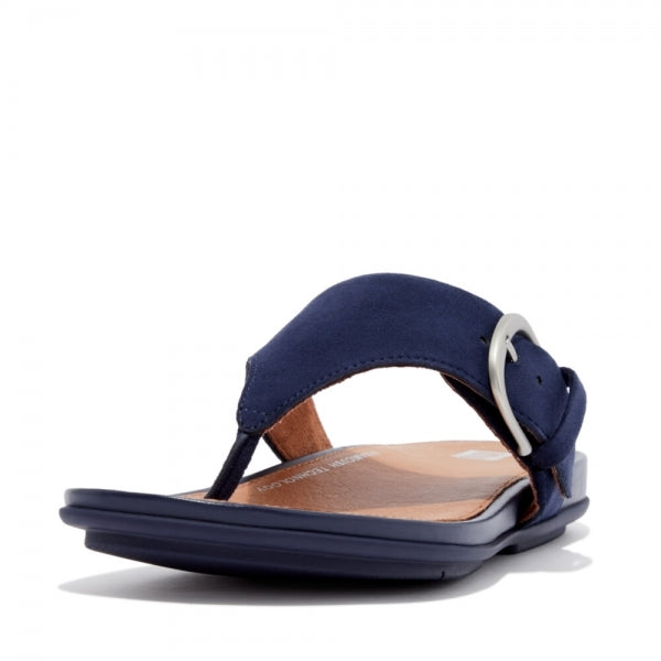FitFlop GRACIE Womens Suede Toe-Post Sandals Midnight Navy