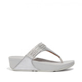 FitFlop LULU LASERCRYSTAL Womens Toe-Post Sandals Silver