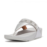 FitFlop LULU LASERCRYSTAL Womens Toe-Post Sandals Silver