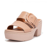 FitFlop PILAR Womens Platform Mule Sandals Beige