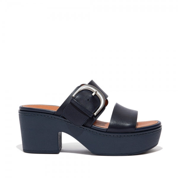 FitFlop PILAR Womens Platform Mule Sandals Midnight Navy