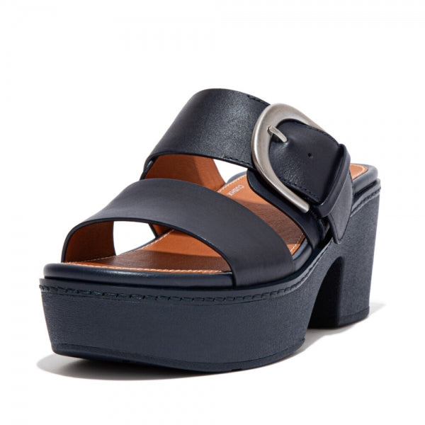 FitFlop PILAR Womens Platform Mule Sandals Midnight Navy
