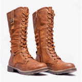 Cipriata GABRIELA Womens Lace-Up Tall Boots Tan Brush