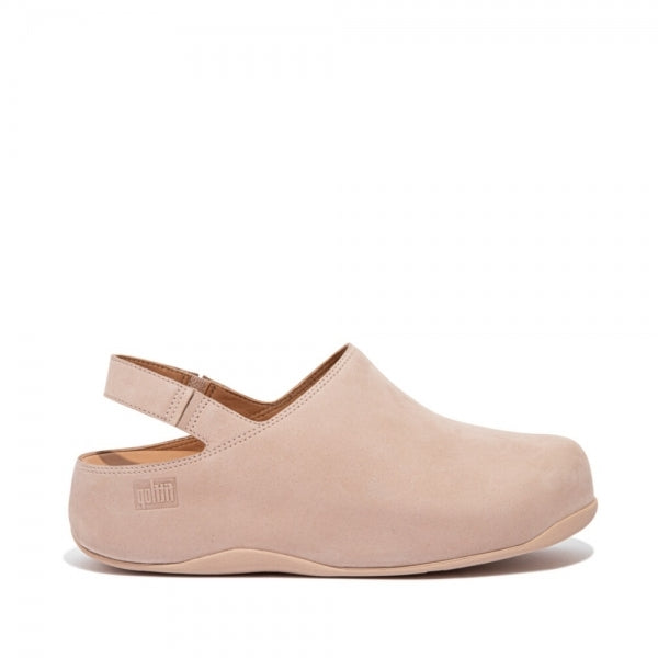 FitFlop SHUV Womens Nubuck Back-Strap Clogs Beige