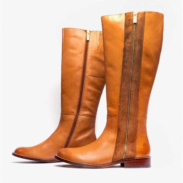 Hush Puppies FAITH Womens Leather Tall Boots Tan