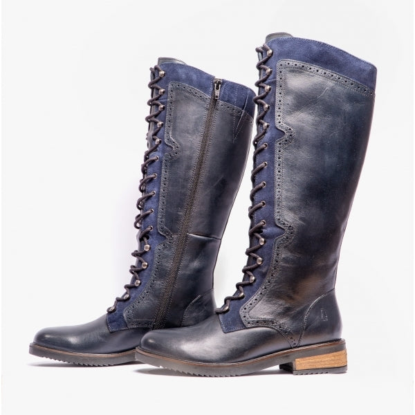 Hush Puppies RUDY Womens Leather Tall Boots Navy