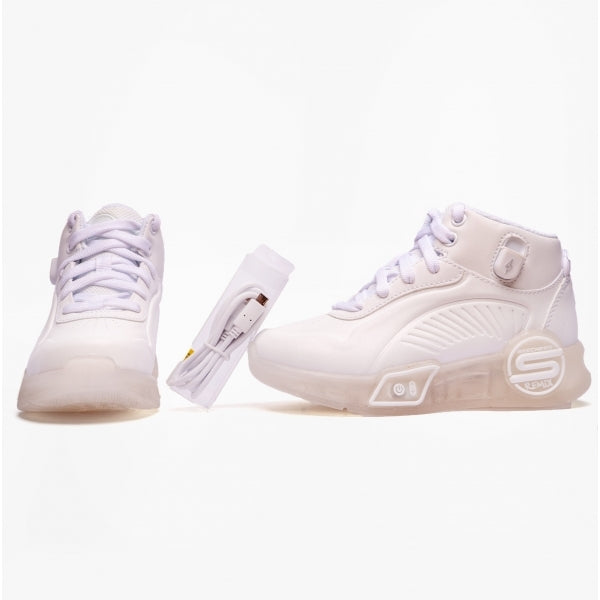 Skechers 310100L/WHT S-LIGHTS REMIX Girls Trainers White