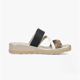 Rieker 61758-90 Womens Mules Beige Multi